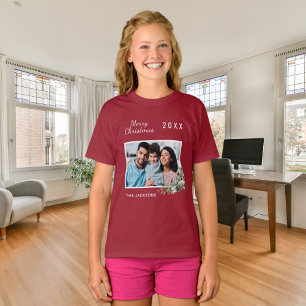 Fotopon i julfamiljen gräs namn flicka t shirt