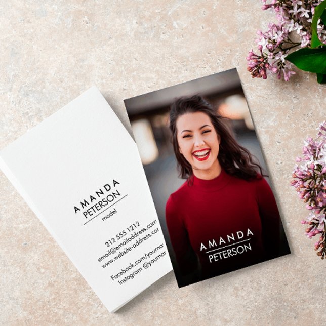 Fotopontransparent övertoning för Actor-modeller m Visitkort (FULL FRAME PHOTO VERTICAL BUSINESS CARD PROFESSIONAL)