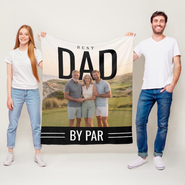 FotoPop Bästa Pappa Av Par Anpassad Foto Fleecefilt (På plats)