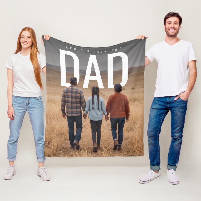 FotoPop Världens Bästa Pappa Fleecefilt (På plats)
