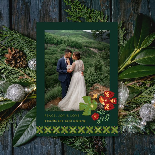 Fotoport för folkart Birds Helgdag Card Julkort (Skapare uppladdad)