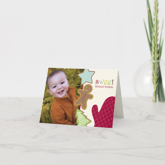 Fotoport för julcookies-Helgdag Helgkort (Framsida)