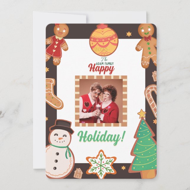 Fotoport för julcookies - Helgdag Julkort (Framsida)