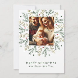 Fotoport för julfamiljen med Gräs Gren-design Inbjudningar