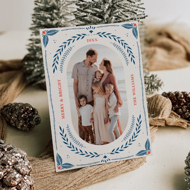 Fotoport för julfolkart-Helgdag Inbjudningar (Skapare uppladdad)