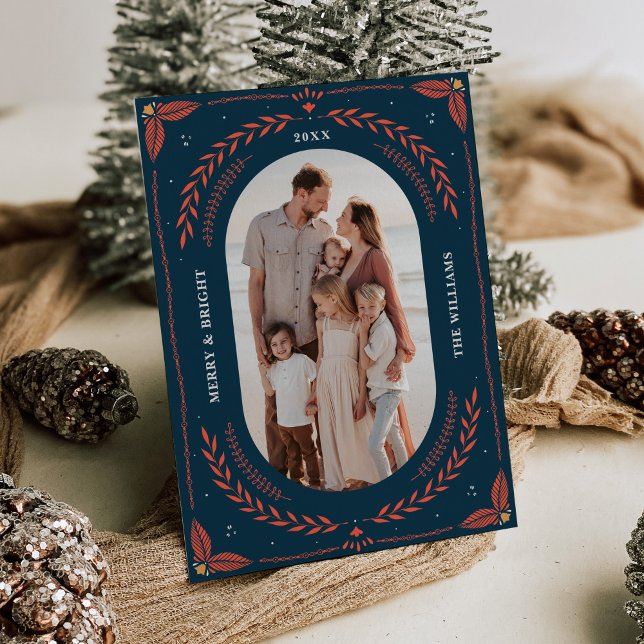 Fotoport för julfolkart-Helgdag Inbjudningar (Skapare uppladdad)