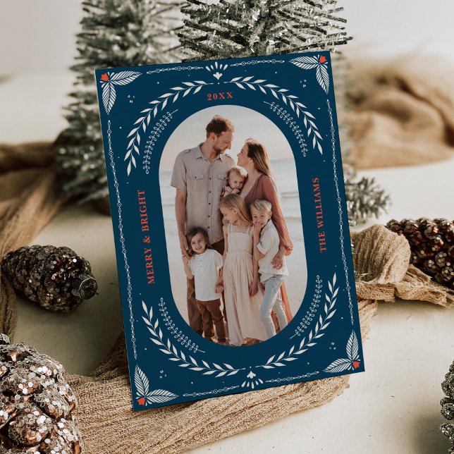 Fotoport för julfolkart-Helgdag Inbjudningar (Skapare uppladdad)