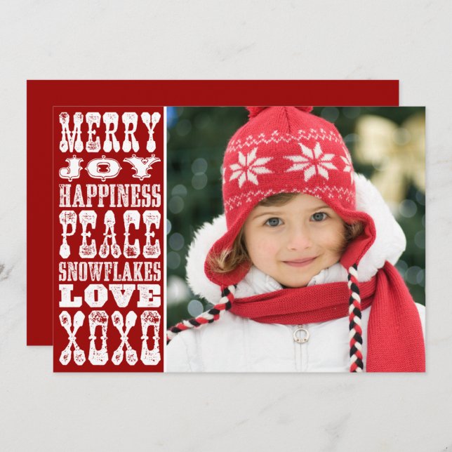 Fotoport för julkort, Helgdag Julkort (Fram/baksida)