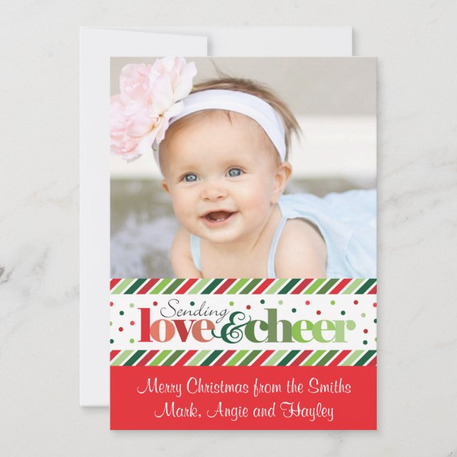 Fotoport för kärlek och Cheer Jul Julkort (Framsida)