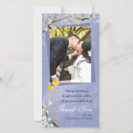 Fotoport för Vår Romantik Blue Bröllop Tack Kort
