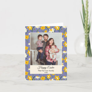 Fotoport med platt Helgdag i familjen Påsk Blommig Helgkort