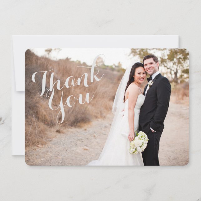 Fotoportet Bröllop Tack Kort (Framsida)