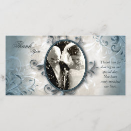 Fotoportet bröllop Tack - Vintage - Foliage Kort