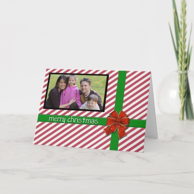 Fotoportet candy cane Rand Helgkort (Framsida)