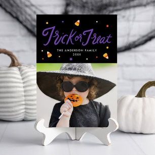 Fotoportet Candy corn Bus eller godis Halloween