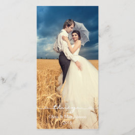 Fotoportet Elegant bröllop Tack Kort