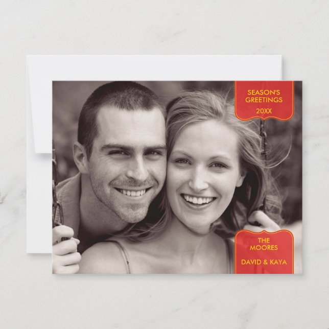 Fotoportet för säsongens hälsningar julkort (Framsida)
