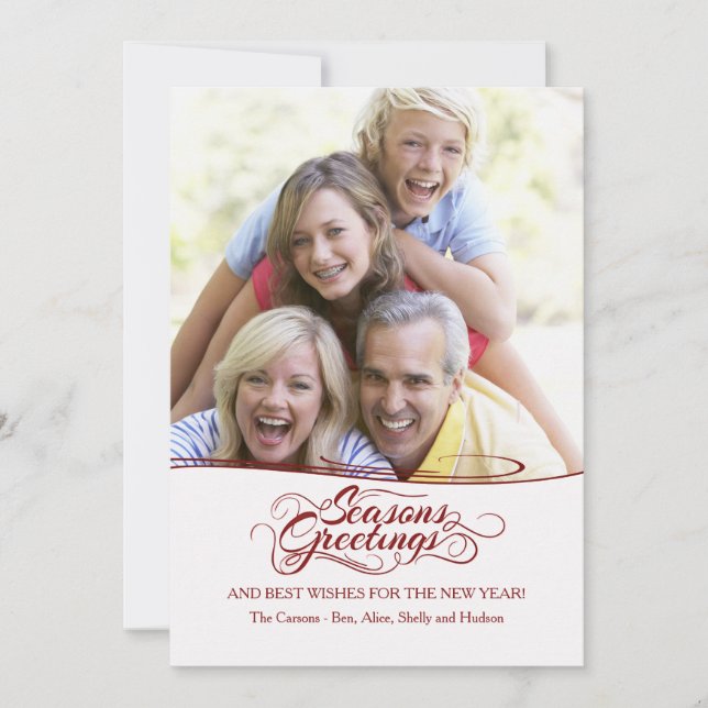 Fotoportet för säsongshälsningar julkort (Framsida)