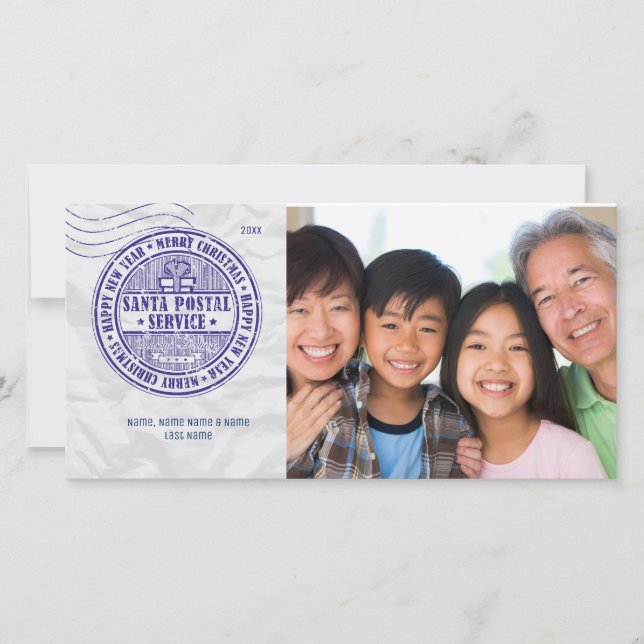 Fotoportet Frimärke för Santa Postal Cancelation Julkort (Framsida)