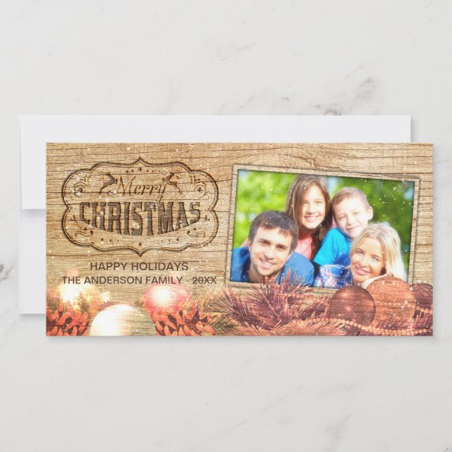 Fotoportet god jul Gott nytt år Hälsning Julkort (Framsida)