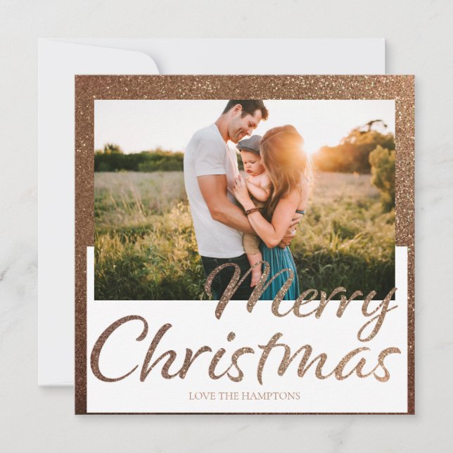 Fotoportet Guld Fullt Glitter God jul (Framsida)