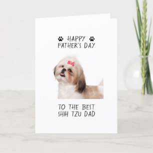 Fotoportet lycklig Fars dag Shih Tzu Pappa Kort