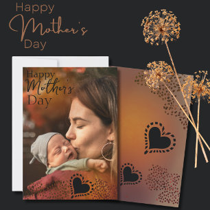 Fotoportet mor och Baby Mors dag Julkort