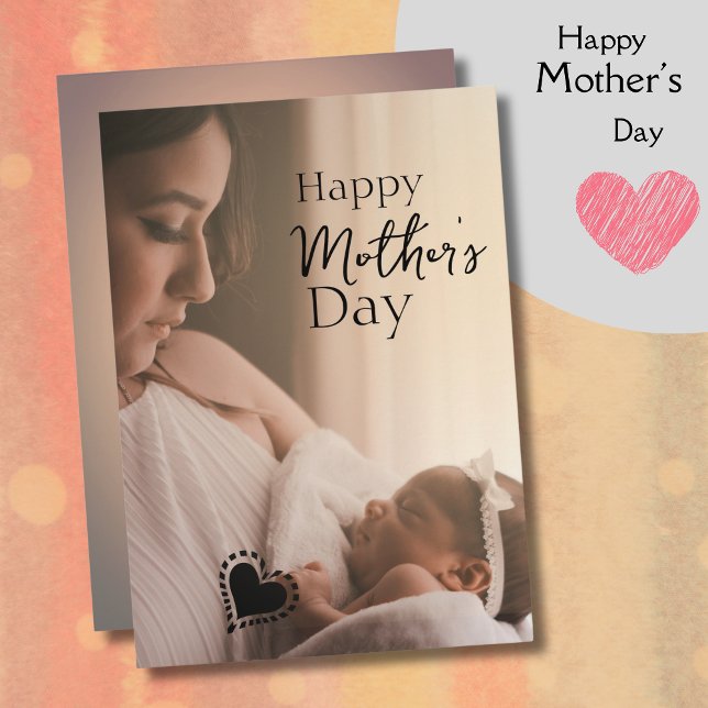 Fotoportet mor och Baby Mors dag Julkort (Mother and Baby Mother's Day Photo Card)