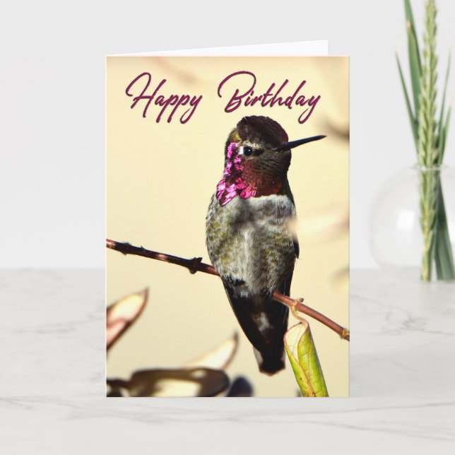 Fotoportet Shock rosa Hummingbird Tack Kort (Framsida)