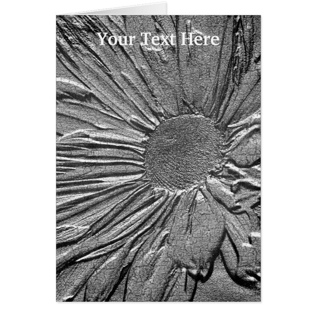 Fotoportet Silver Daisy Flower Art Hälsningskort (Framsidan)