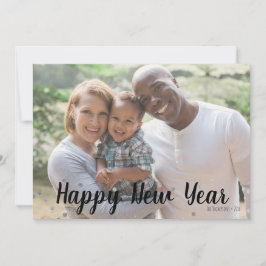 Fotoportet Silver Polka Dot Gott nytt år Julkort