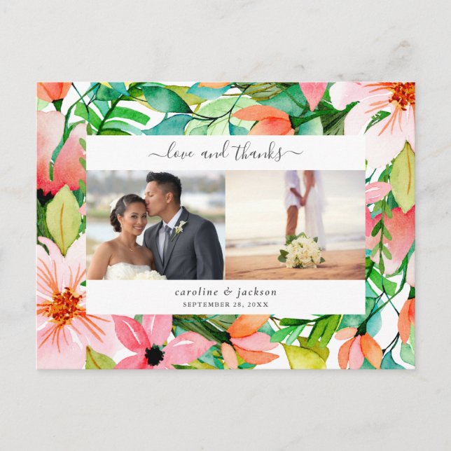 Fotoportet Tropical Flowers Photo Tack Vykort (Framsida)