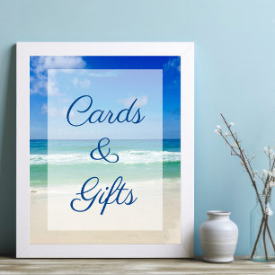 Fotoportort och gåvor vid Beach Wedand Ocean Vågar Poster