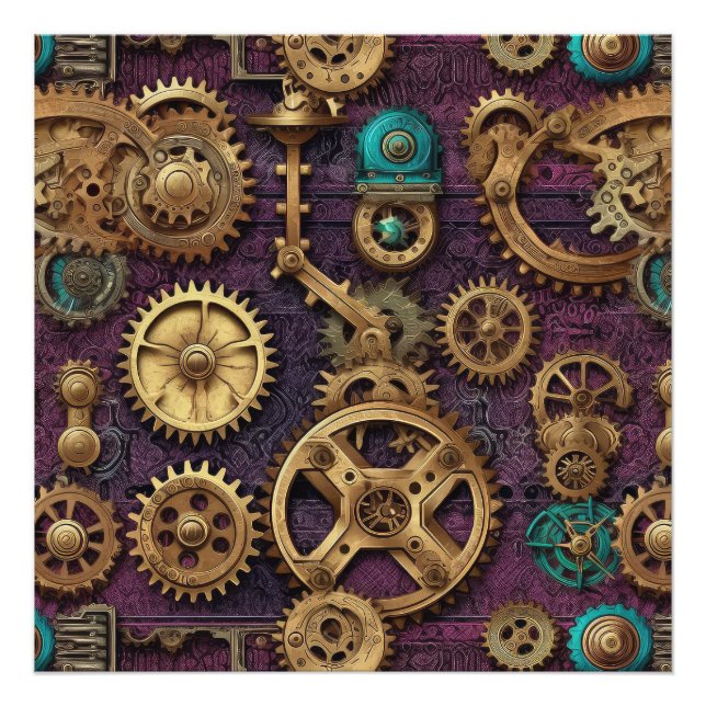 Fotopresentation av Steampunk Maskiner Fototryck (Framsidan)