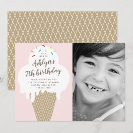 Fotopresentation för skolonnen Ice kräm födelsedag Inbjudningar