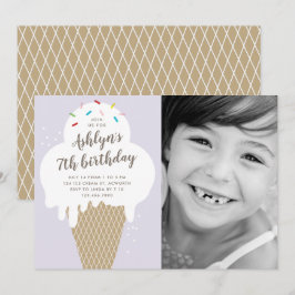 Fotopresentation för skolonnen Ice kräm födelsedag Inbjudningar