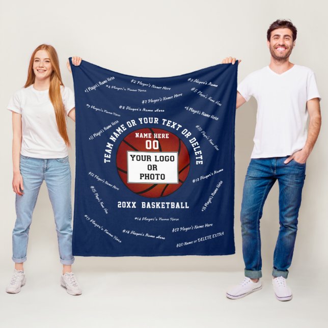 Fotopresenter till seniorfest för basketspelare fleecefilt (På plats)