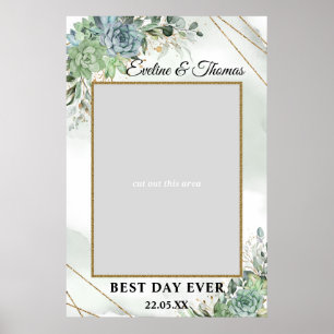 Fotoprop för boho Succulents eucalyptus guld bröll Poster