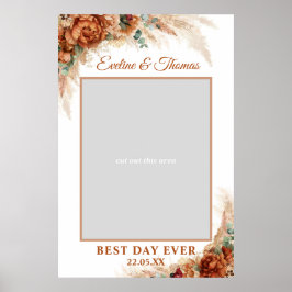 Fotopropp av boho terracotta pampas gräs bröllop poster