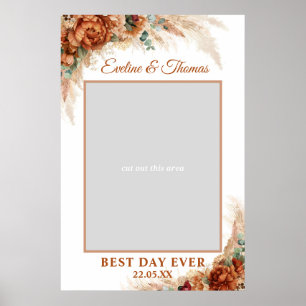 Fotopropp av boho terracotta pampas gräs bröllop poster