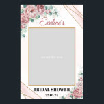 Fotopropp för Boho  blommigt guld möhippa Poster<br><div class="desc">Boho blommigt guld möhippa fotoprop selfie ram, !!!!!! Anm.: Montera på den hårda kartongen Adsible bohemian design, inspirerad av det eviga ro - peonies - symbolen för kärlek, lush blomsterträdgård av och dammiga rosa ros-peonier, vävd.v.s. i färska eukalyptus grey och vävd runt det geometriska ramen för guld. Du vill vara...</div>