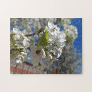 Fotopussel av kreativ vit träd-blomma