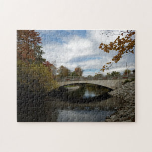 Fotopussel för kreativ-bron vatten himlar