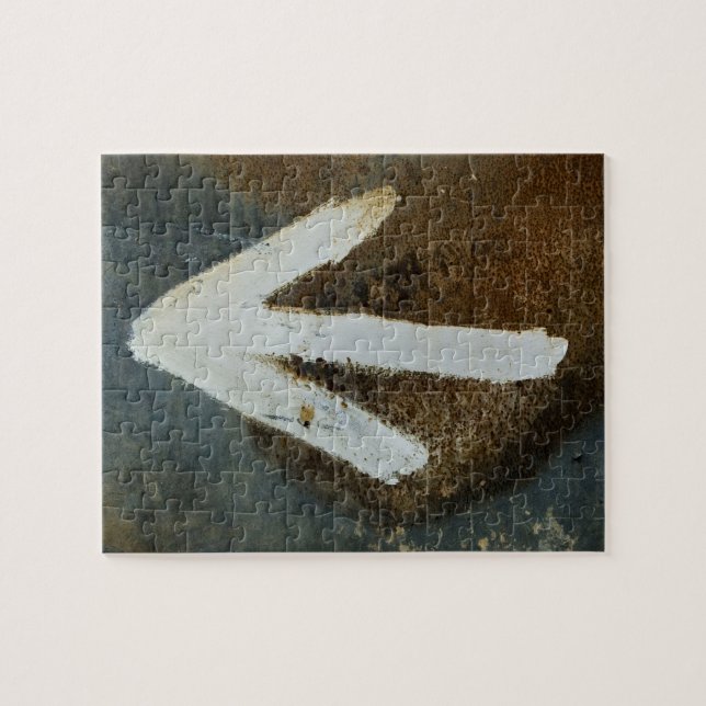 Fotopussel med vit pil (Horisontell)