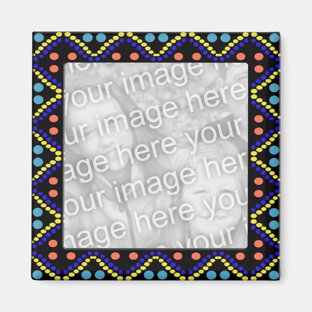 fotoram med färgade punkter magnet (Framsidan)