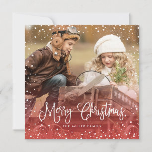 Fotoratecken för Snö-julskript Julkort