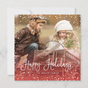 Fotoratecken för Snö-julskript Julkort