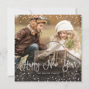 Fotoratecken för Snö-julskript Julkort