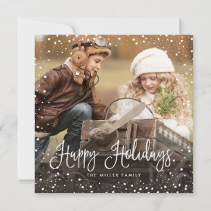 Fotoratecken för Snö-julskript Julkort