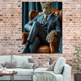 Fotorealistisk Biskop Leopard Digital Konst Poster